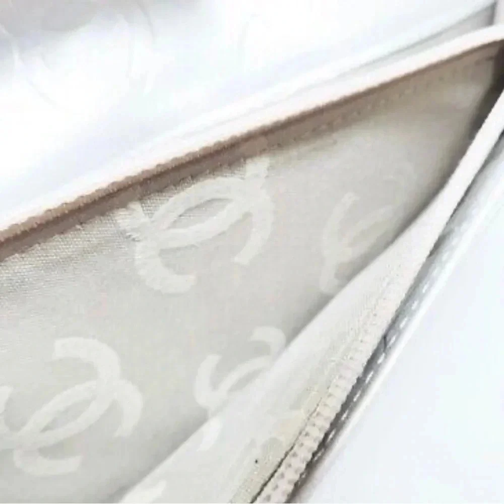 Chanel Quilted Calfskin Black Cambon Line Silver Leather Long Wallet